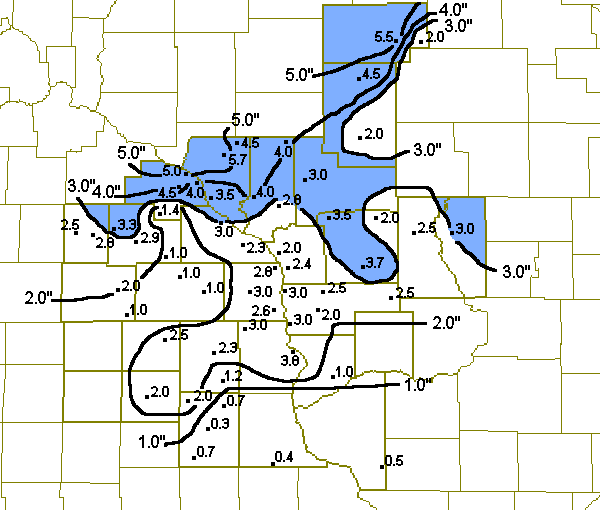March 8, 2003 snow totals