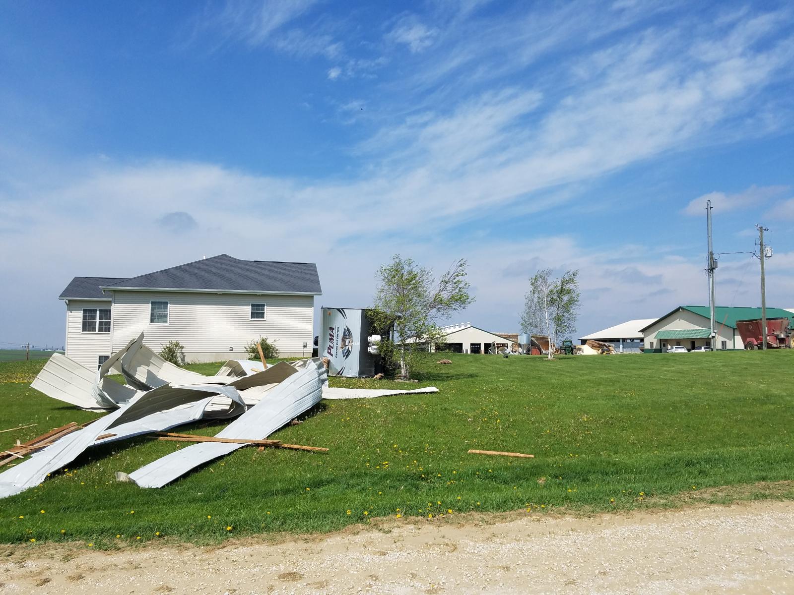 Wind Damage Near Calmar, IA