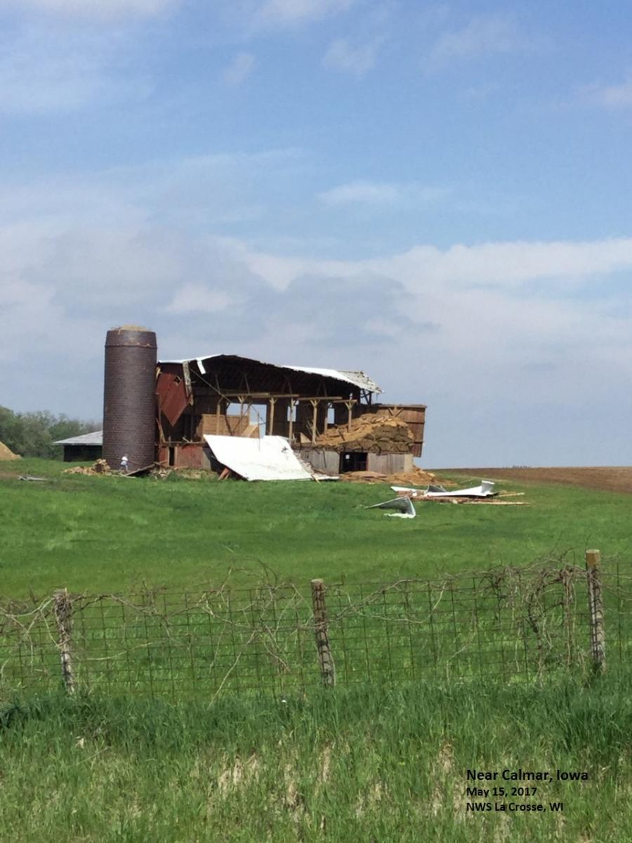 Wind Damage Near Calmar, IA