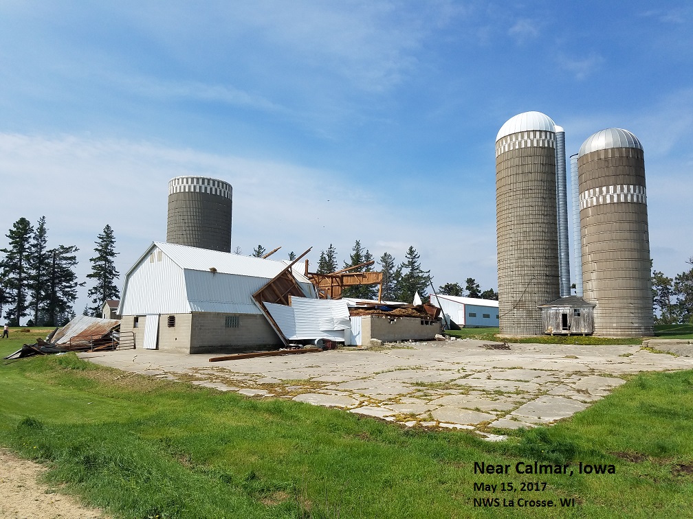 Wind Damage Near Calmar, IA
