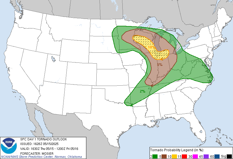 SPC Day 1 Tornado Outlook
