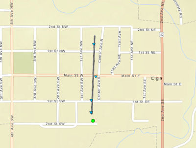 Elgin MN Tornado Track Map