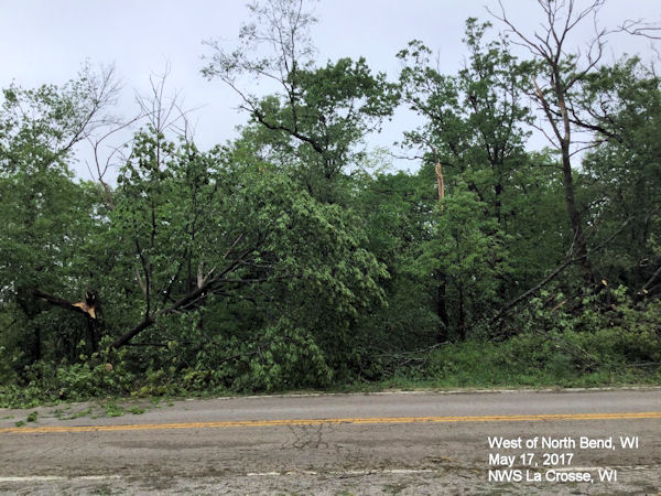 Damage West of North Bend, WI