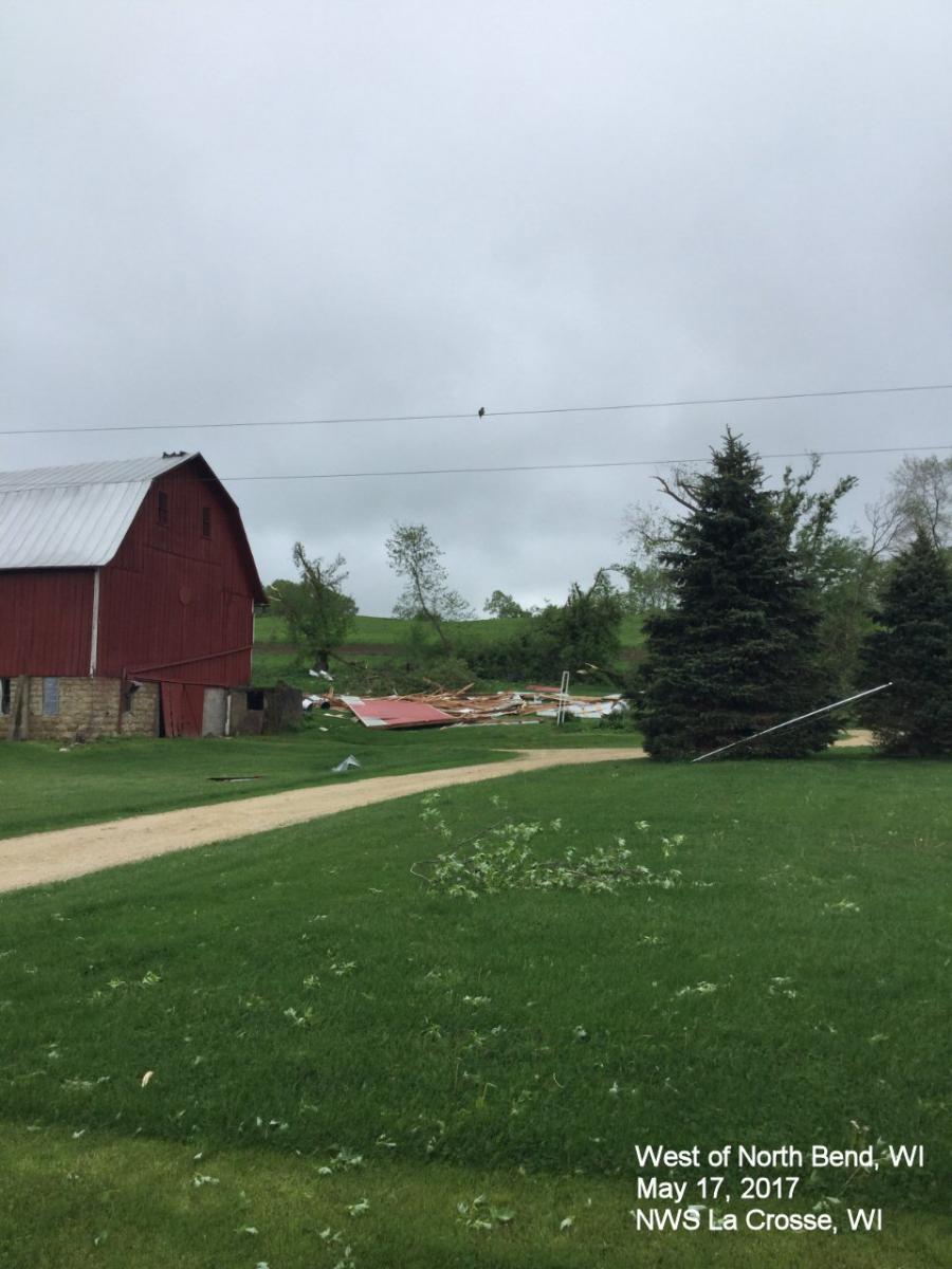 Damage West of North Bend, WI