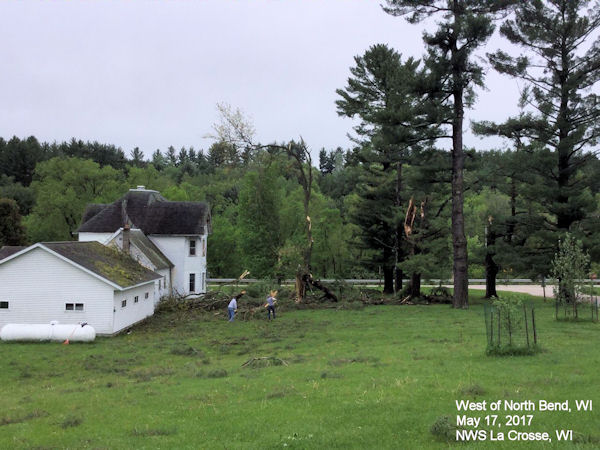 Damage West of North Bend, WI