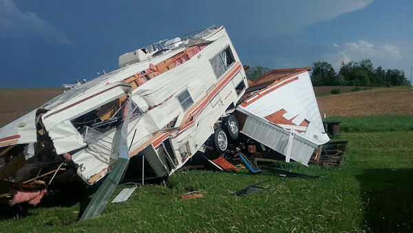 Wind Damage Near Monona, IA
