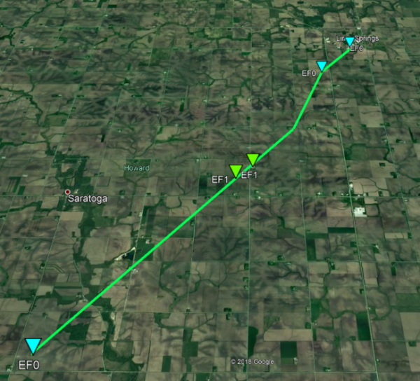 saratoga tornado track