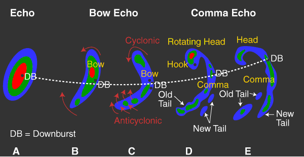 Evolution of a bow echo