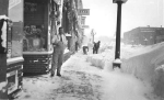 Clearing snow after blizzard in Madison, MN    Source:  Minnesota Historical Society