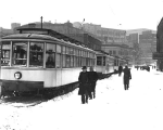 Streetcars in downtown Minneapolis during blizzard    Source: Minneapolis Star Journal