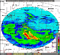 Radar estimated rainfall amounts