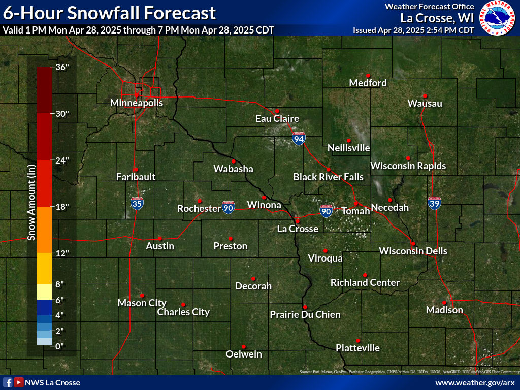 6 hour snowfall forecast