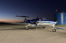 Nighttime National Oceanic Atmospheric Administration Plane