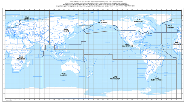 Map of VAAC areas of responsibility