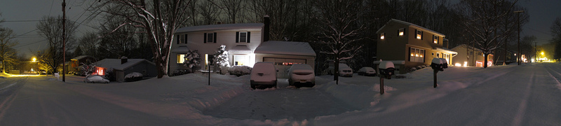 Banner cold snowy night