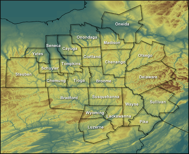 Topo/County Warning Area Map of WFO Binghamton, NY