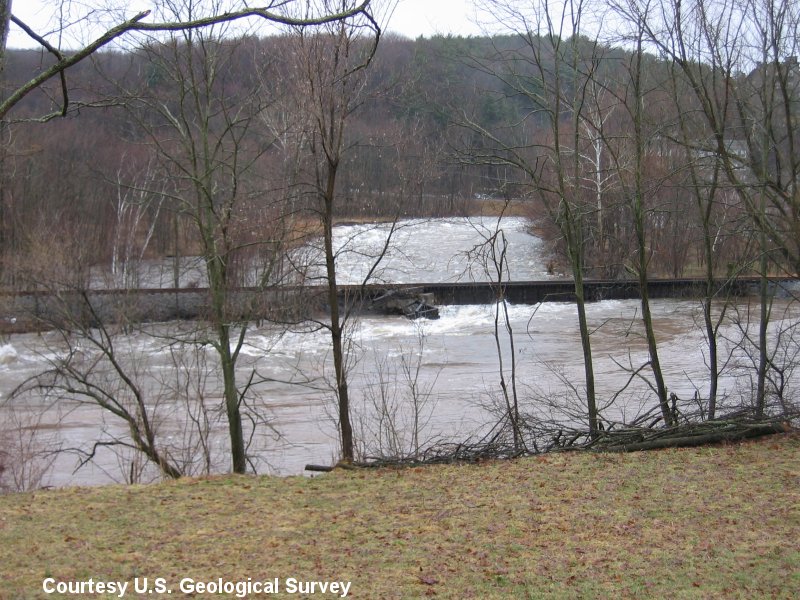 Wallenpaupack Creek - Train tracks getting eroded by water.  Courtesy USGS.