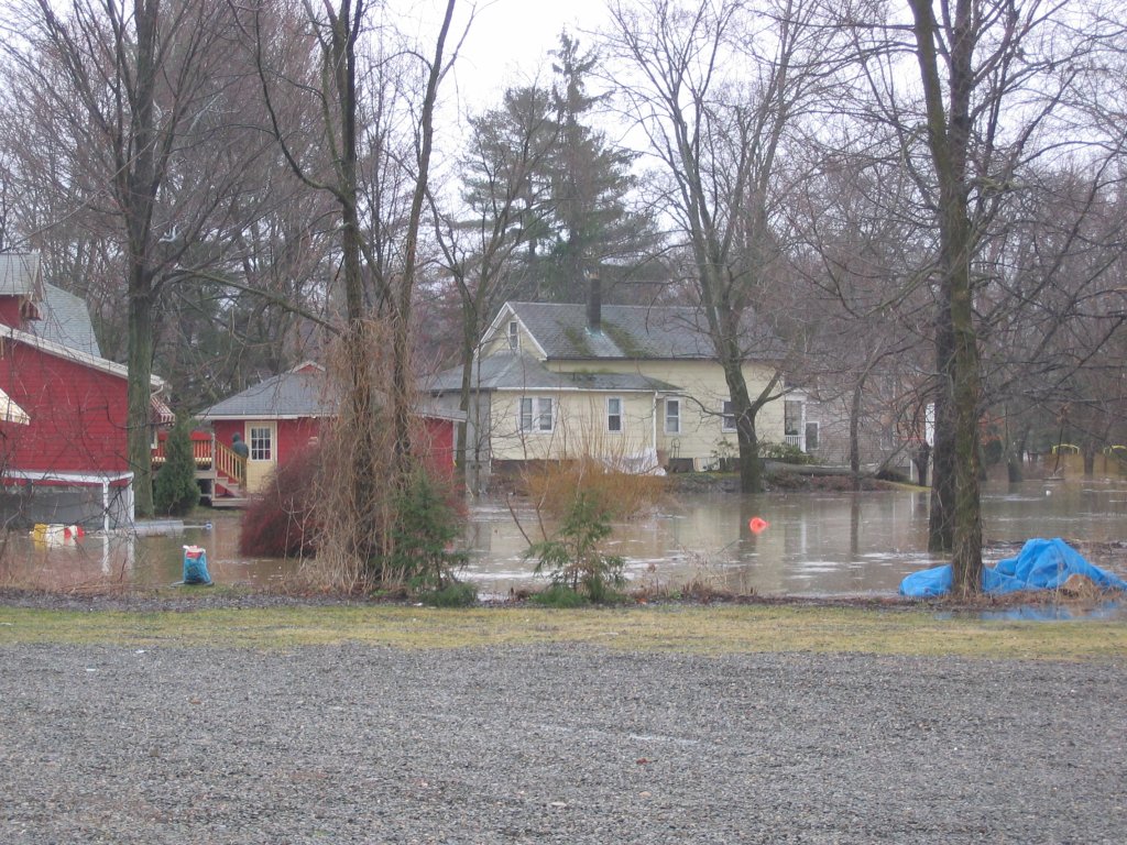 Homes flooded in Owego, NY.