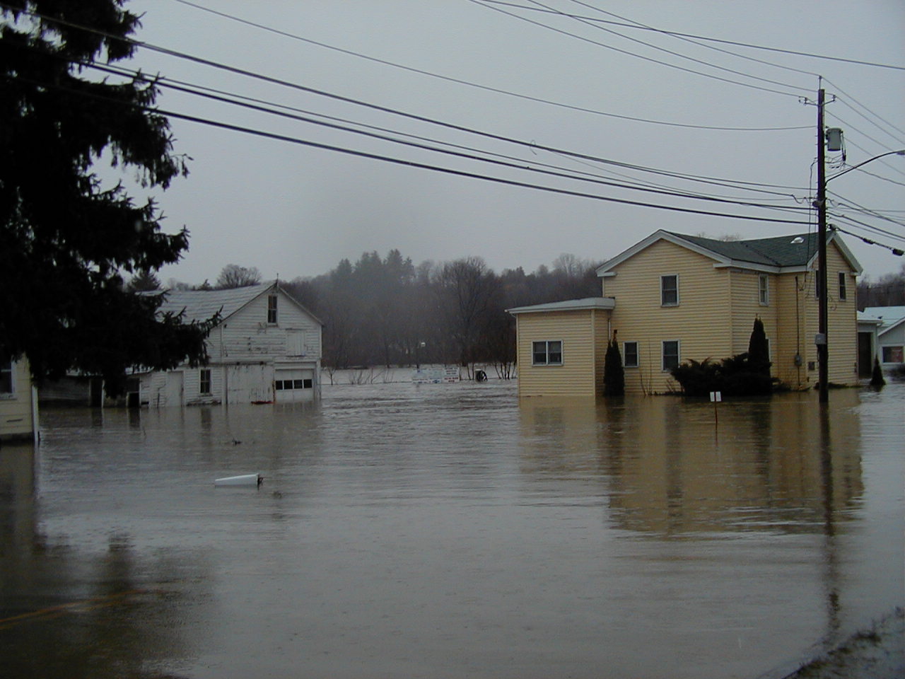 Another shot of house flooding in Marathon, NY.