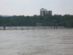 Water hitting South Washington Street Bridge in Binghamton, NY.