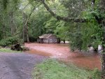 Cabins along the Brodhead just south of Canadensis, PA