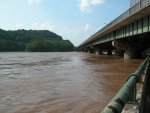 Delaware Water Gap I-80 Bridge a few hours after cresting at over 21 feet above normal.
