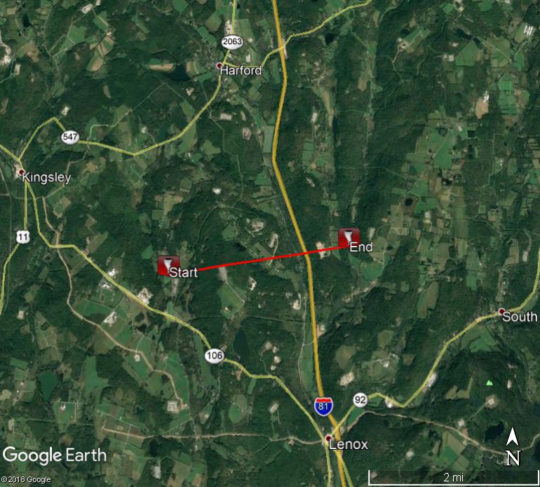 Map of tornado path.