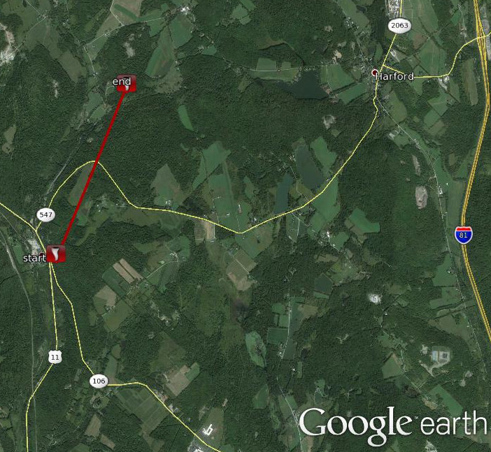 Map shows the approximate path of the tornado.