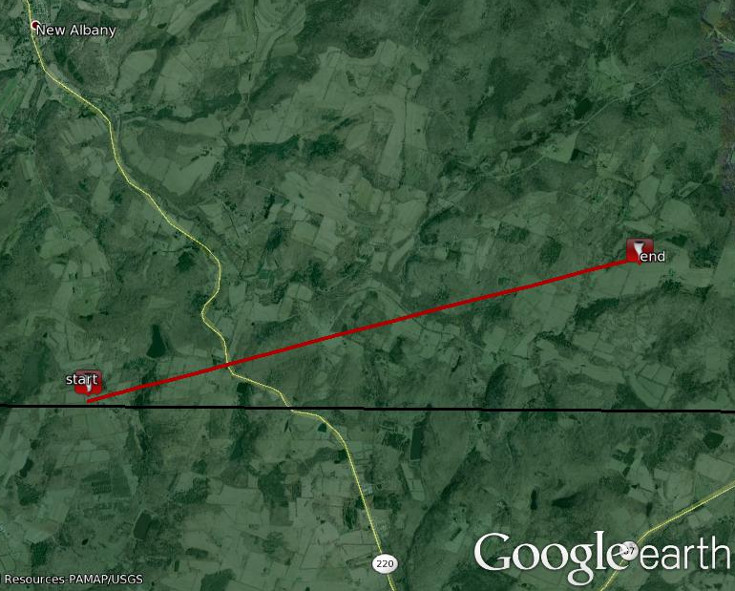 Map shows the approximate path of the tornado.