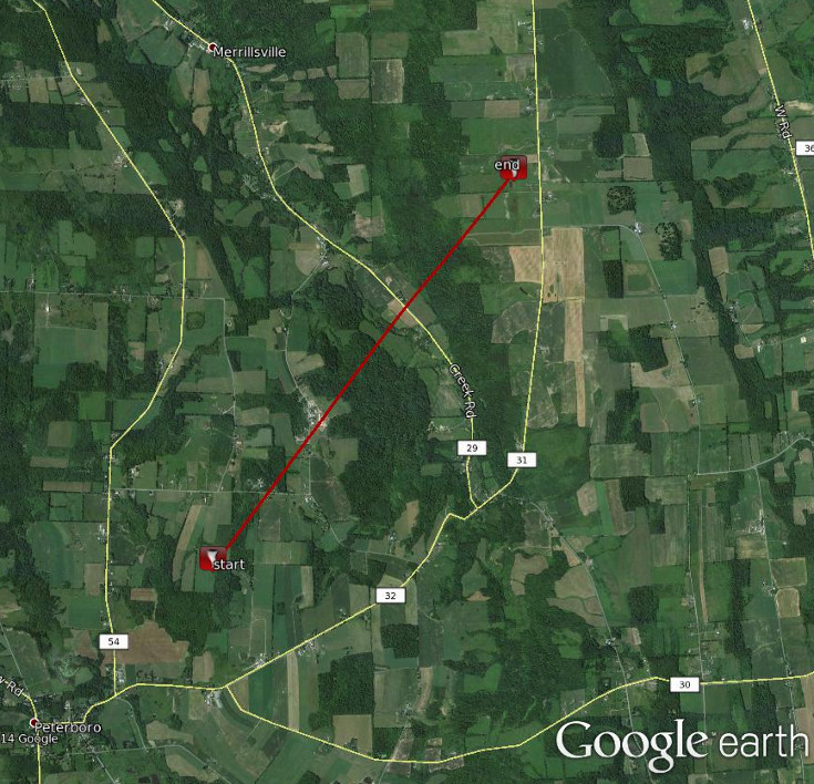 Map shows the approximate path of the tornado.