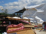House damaged.