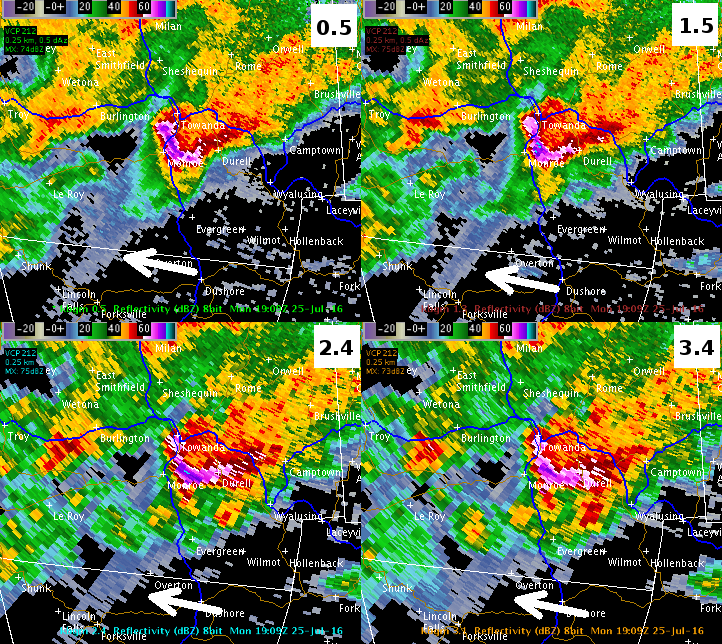 Hail spike on radar.