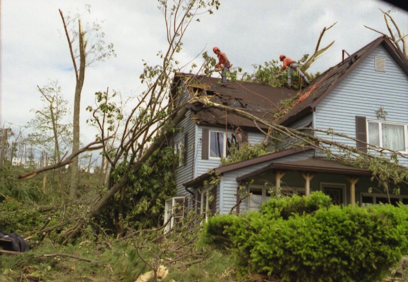 More house and tree damage Lake Carey, PA area.