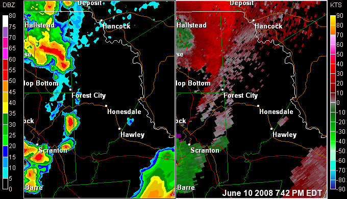 Radar loop of severe storms.