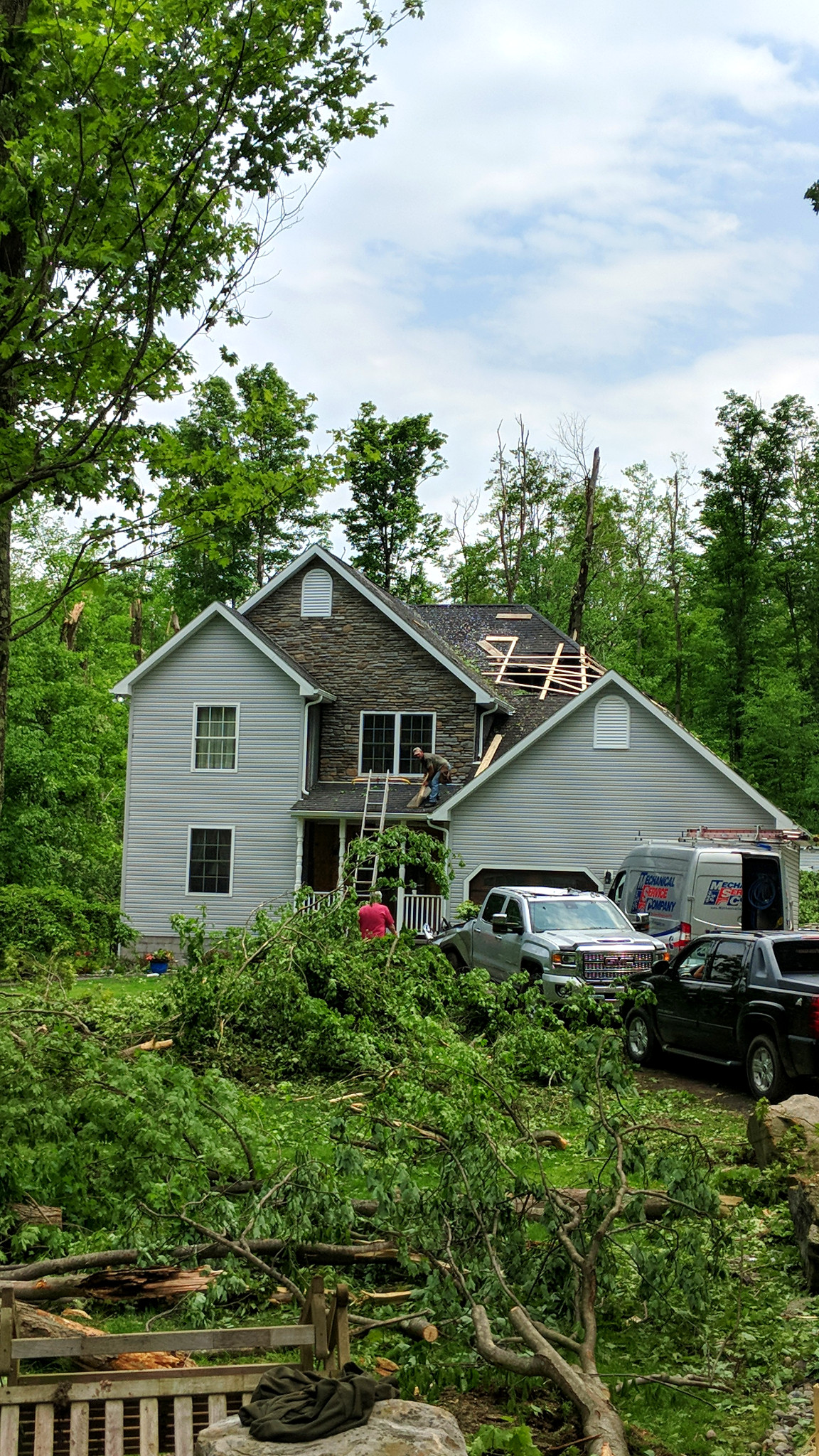 Wind damage in Madison Township, PA