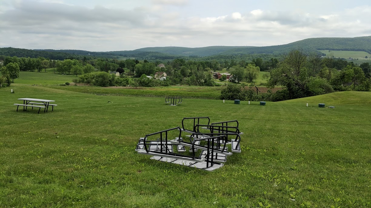 Tables thrown into field in Newton Township, PA