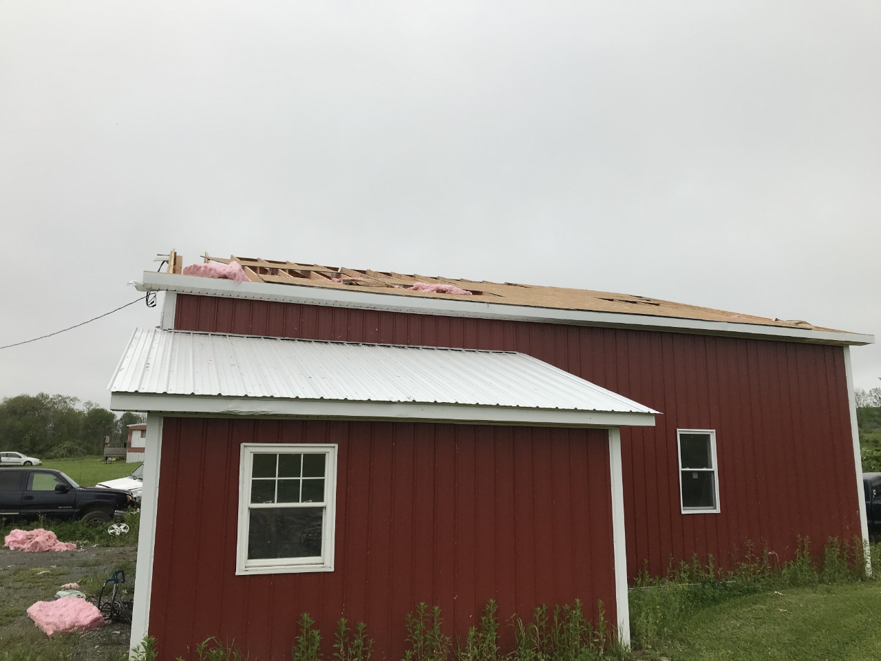 Roof damage in Wysox PA area.