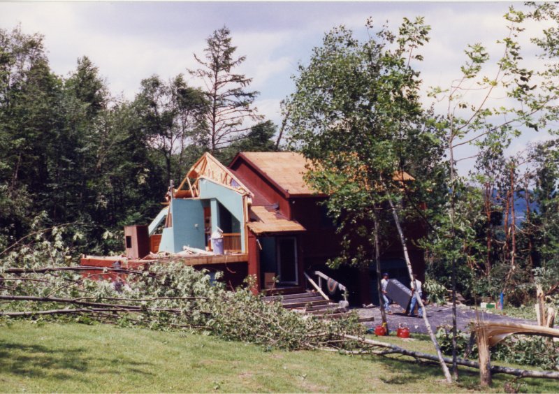 Damage to house in Conklin.
