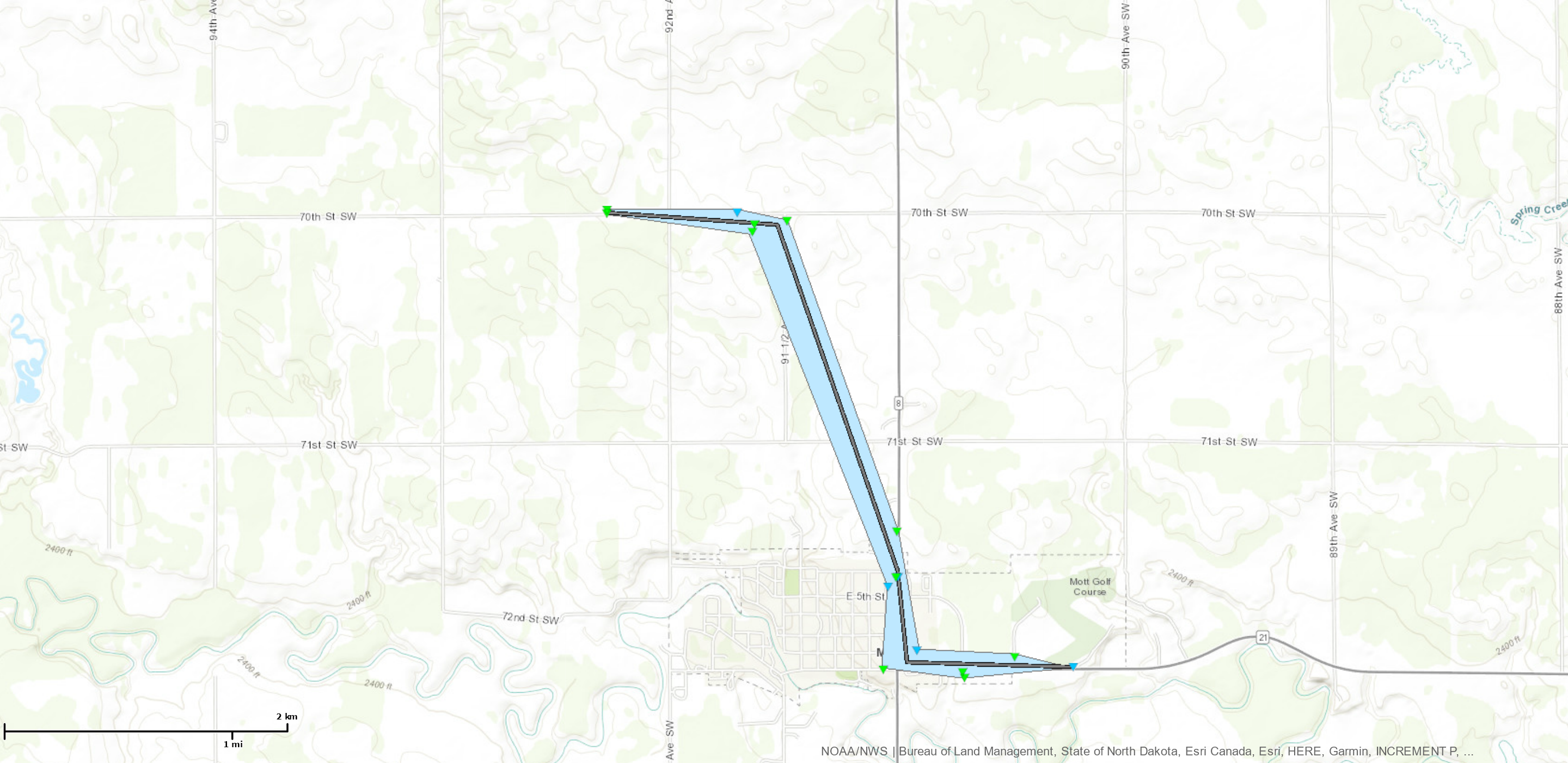 Mott Tornado Track