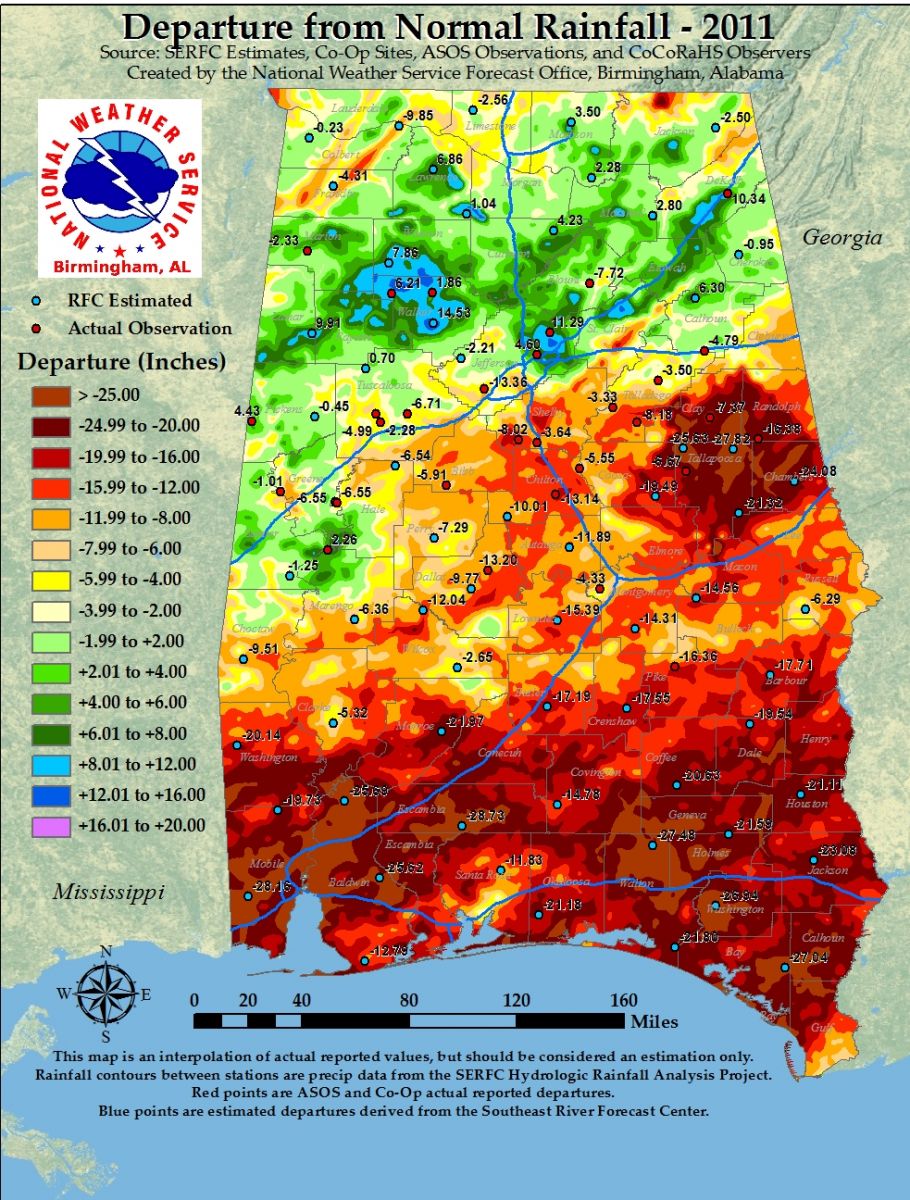 Rainfall Deficits for 2011