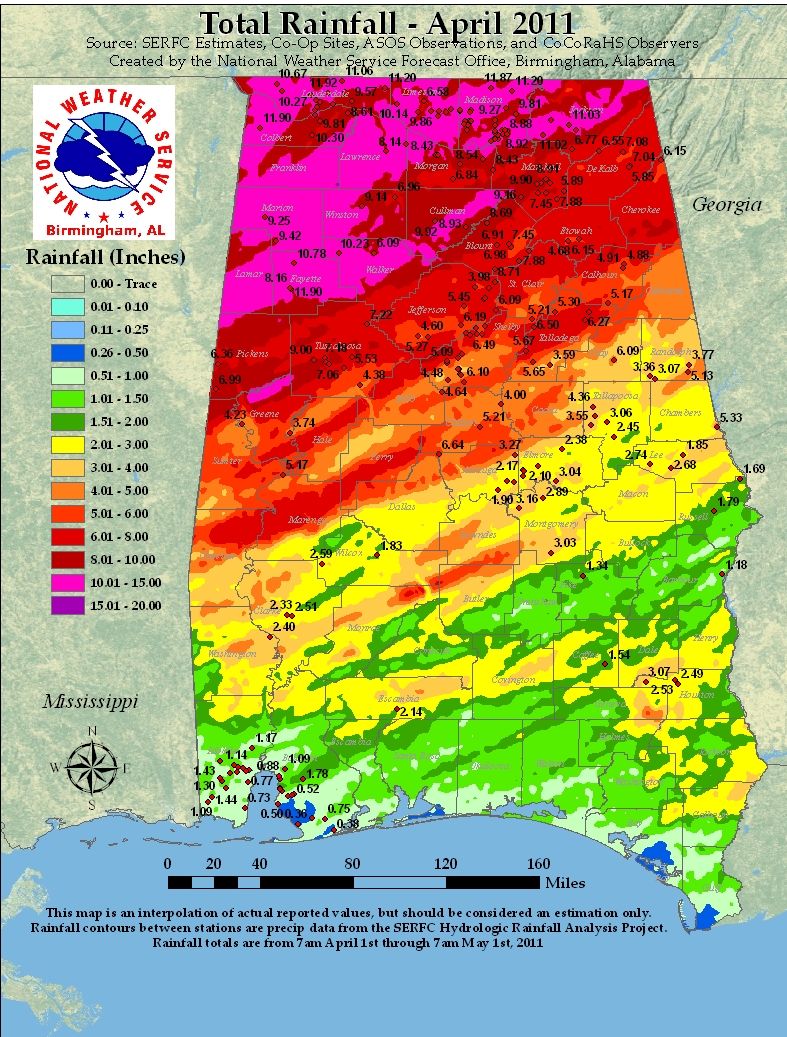 April 2011 Rainfall