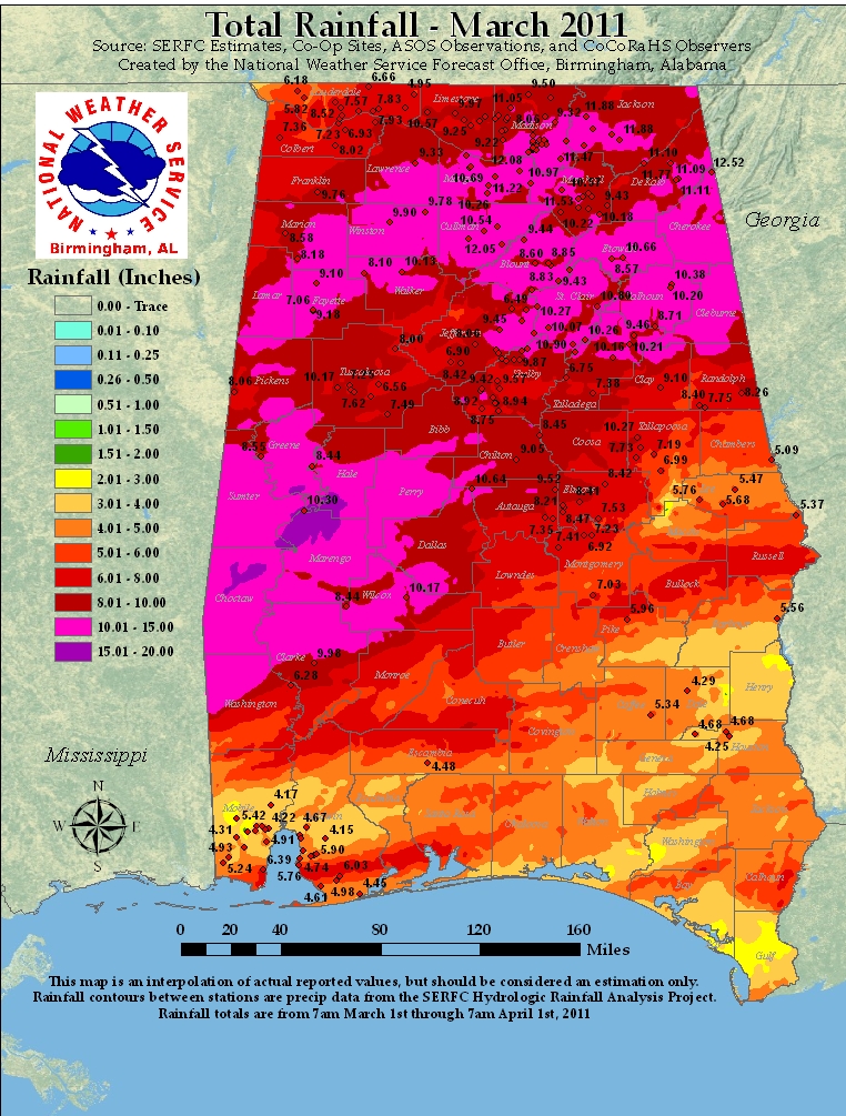 March 2011 Rainfall