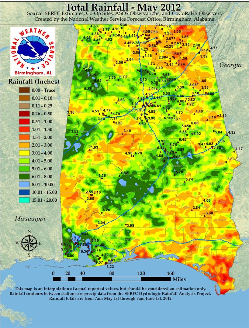 Rainfall for Jan 2012