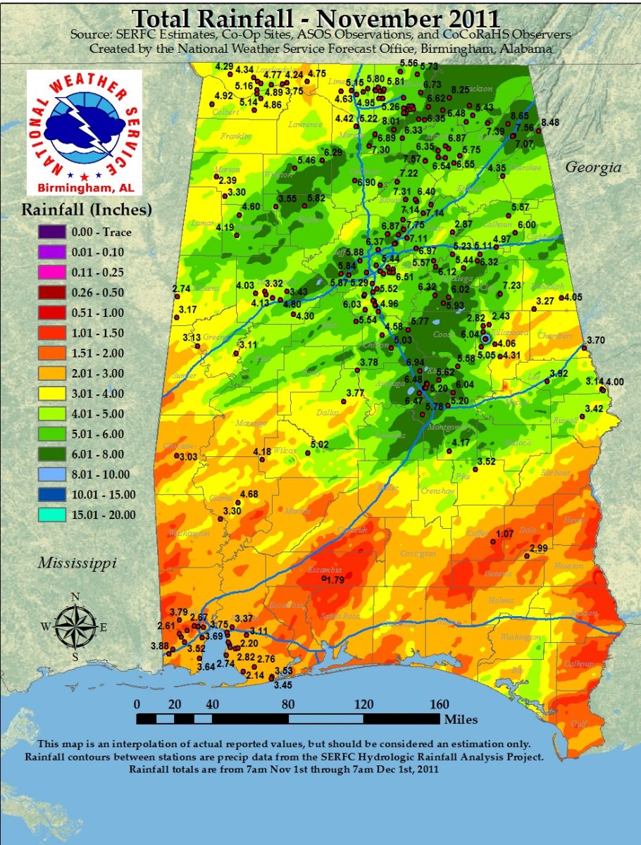 Rainfall for Nov 2011