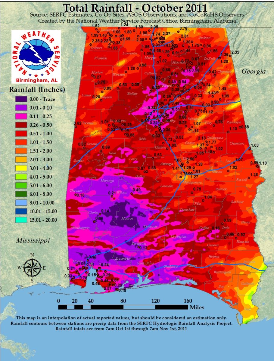 October 2011 Rainfall