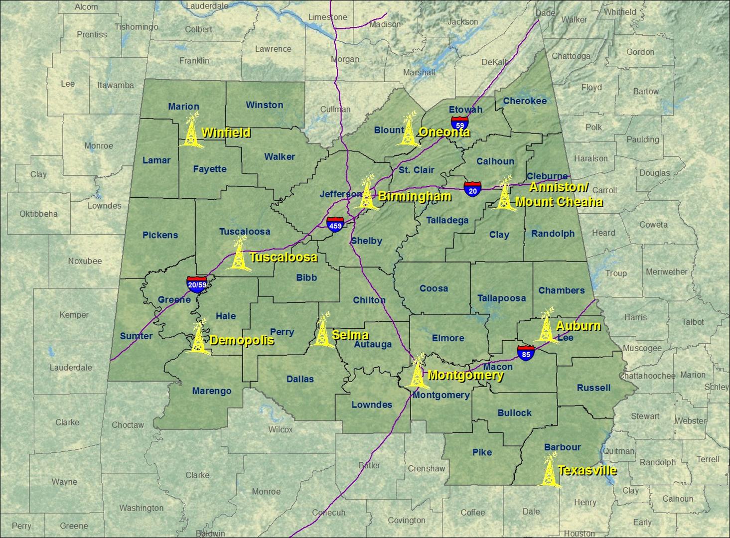 Central Alabama NWR Transmitters
