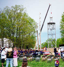 3.  Additional equipment goes up before the dome