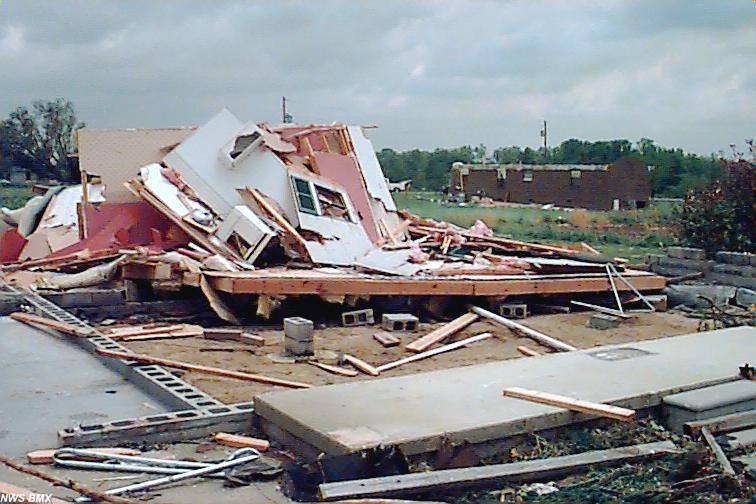 Destoryed home just southwest of downtown Rainsville