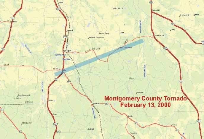 Click on the image above to view a map showing the damage path.