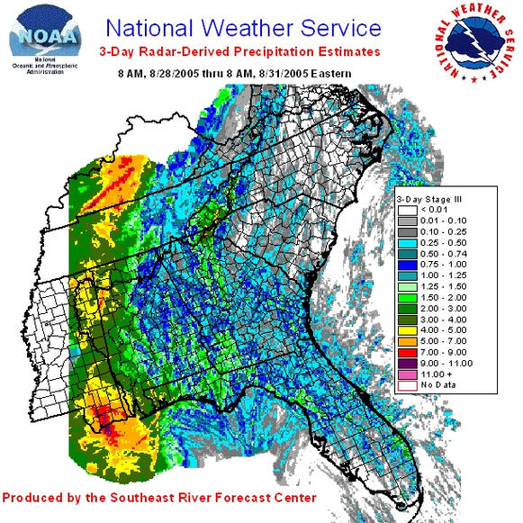 SERFC Stage III Rainfall Estimates